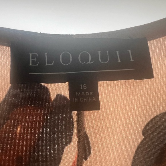 EUC Eloquii Aize 16 Stretch Leopard dress with waist tie - Picture 3 of 4